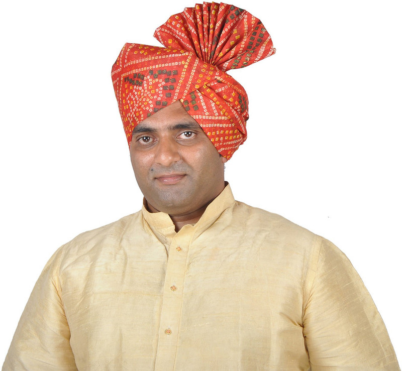 eKolhapuri Bandhani Print Kolhapuri Pheta (Turban). Printed Pagri