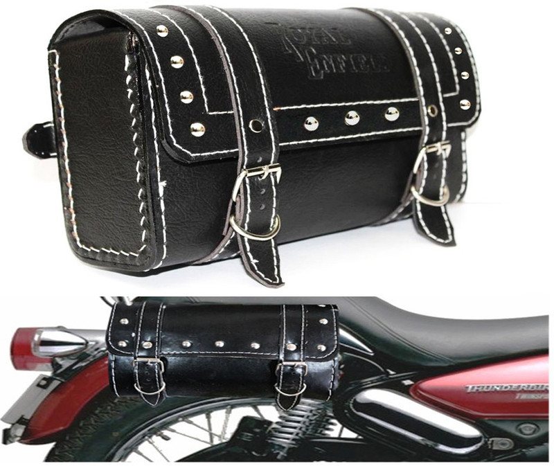 Capeshoppers Capeshoppers Saddle Bag For Yamaha YZF-R1 - Black One-side Black Leatherette Motorbike Saddlebag(2.5 L)