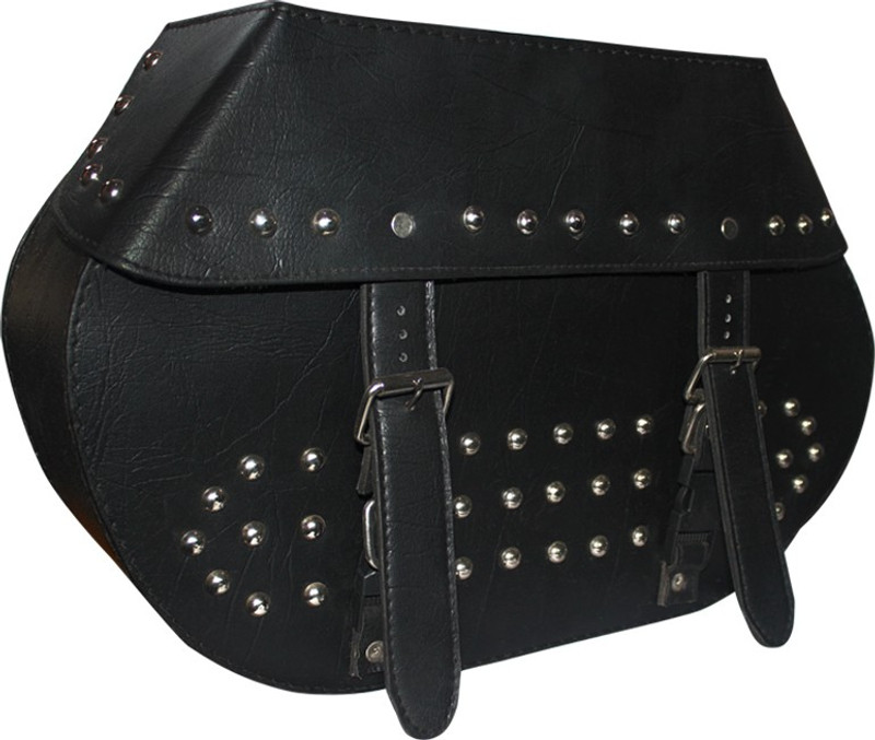 Speedwav One-side Black Leatherette Motorbike Saddlebag(4.8 L)
