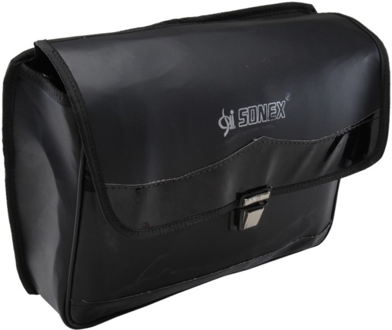 Autofy One-side Black Leatherette Motorbike Saddlebag(9 L)