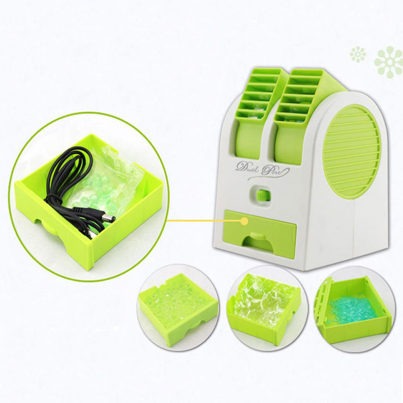 VibeX VBX-01 Â® Mini Small Cooling Portable Desktop Dual Bladeless Air Conditioner USB Fan(Green) RS.899 (73.00% Off) - Flipkart