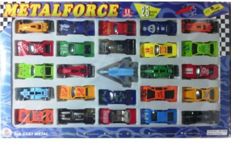 Khareedi Die Cast Metal Force Car Set - 25 Pieces(Multicolor)