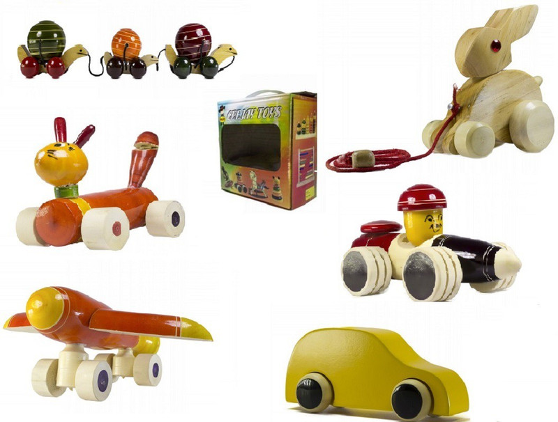 CeeJay Set of 6 Colorful Wooden Baby Toys:Model OW-OW018(Multicolor)