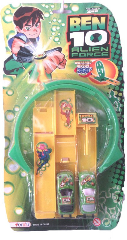 soniya Enterprises BEN 10 RACING CAR WITH TRACK(Yellow, Green)