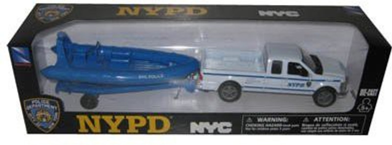 New-Ray Nypd Ford F250 Pickup & Inflatable Boat Set 1/43(Multicolor)