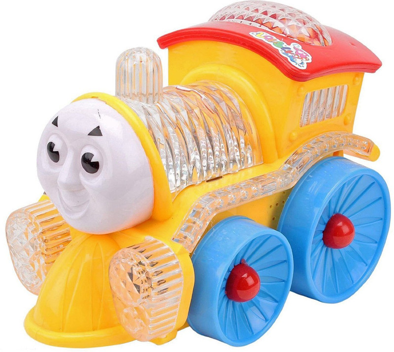 Impex Funny Loco Musical Toy Train With Flashing Lights, Bump And Go Action(Multicolor, Pack of: 1)