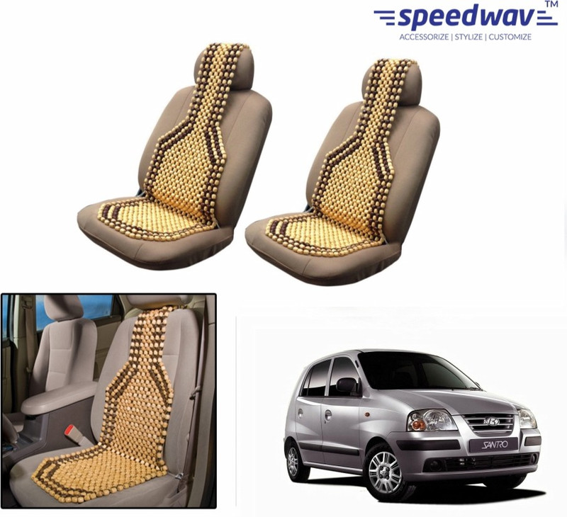 Speedwav Wooden Bead Seating Pad For Hyundai Santro Xing(Front Seats Brown)
