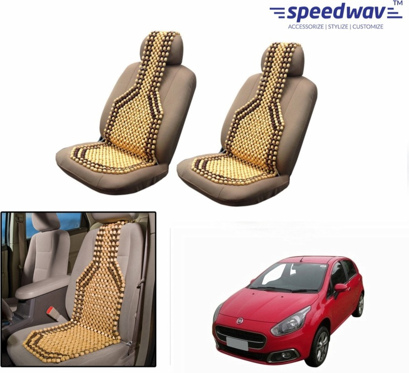 Speedwav Wooden Bead Seating Pad For Fiat Punto Evo(Front Seats Brown)