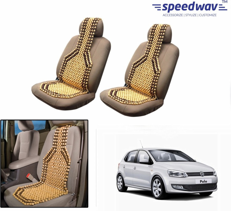 Speedwav Wooden Bead Seating Pad For Volkswagen Polo(Front Seats Brown)