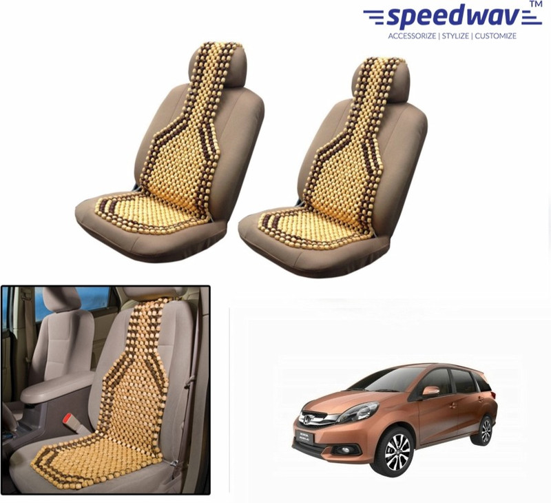 Speedwav Wooden Bead Seating Pad For Honda Mobilio(Front Seats Brown)