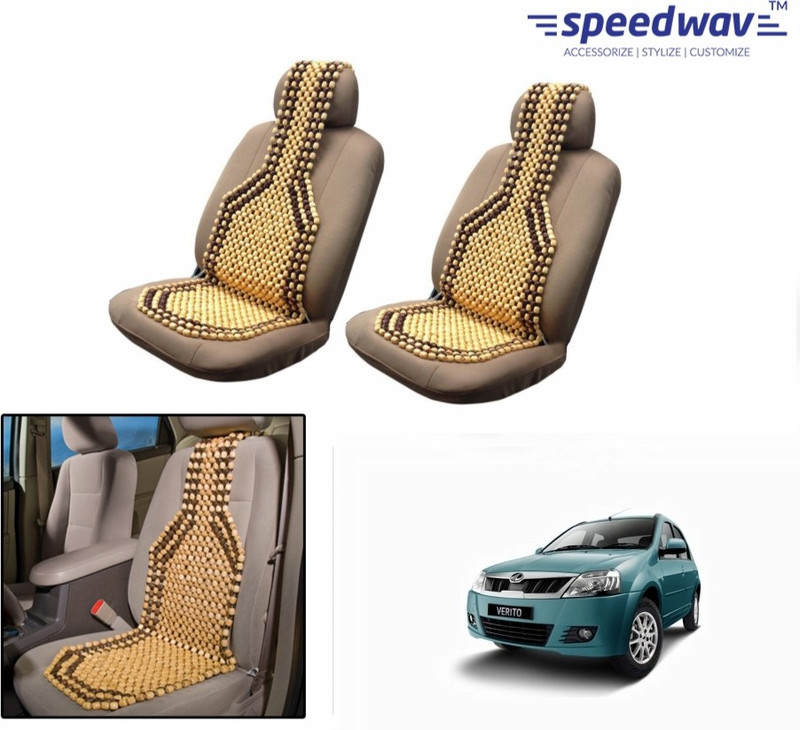 Speedwav Wooden Bead Seating Pad For Mahindra Verito(Front Seats Brown)