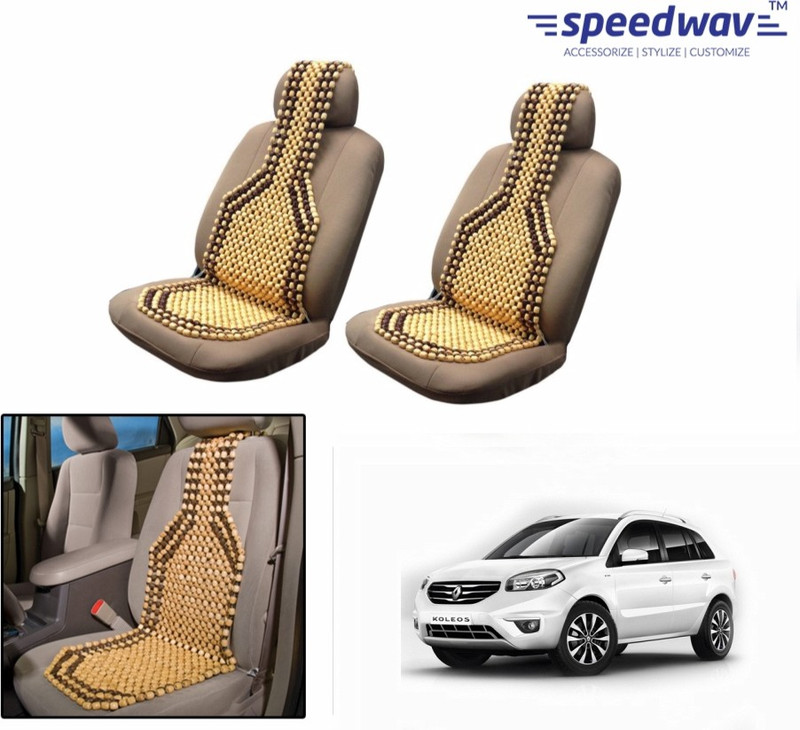 Speedwav Wooden Bead Seating Pad For Renault Koleos(Front Seats Brown)
