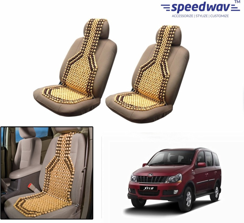 Speedwav Wooden Bead Seating Pad For Mahindra Xylo(Front Seats Brown)