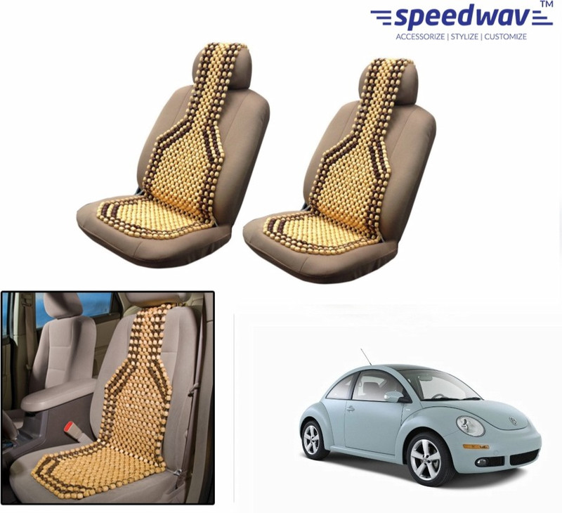 Speedwav Wooden Bead Seating Pad For Volkswagen Beetle(Front Seats Brown)