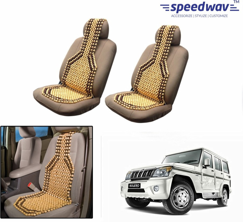 Speedwav Wooden Bead Seating Pad For Mahindra Bolero(Front Seats Brown)