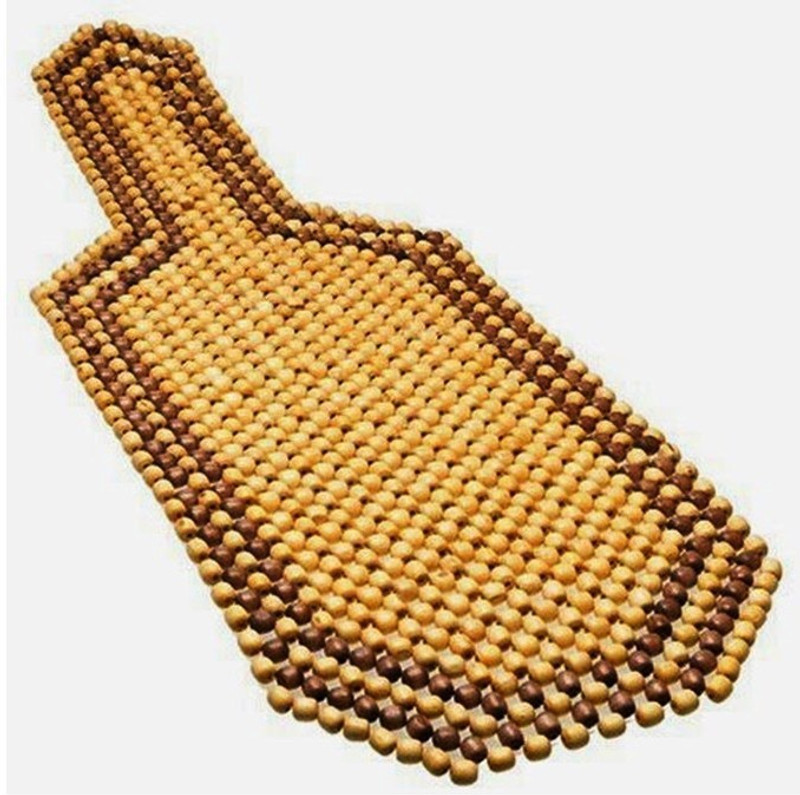 ManeKo Wooden Bead Seating Pad For Universal For Car Universal For Car(Front Seats Brown, Beige)