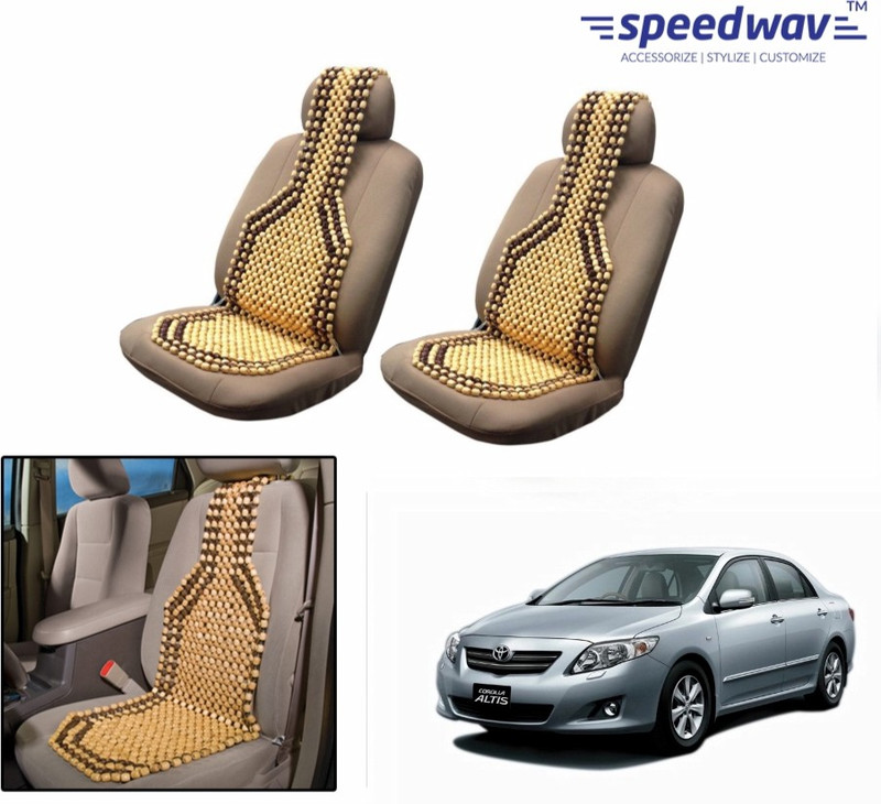 Speedwav Wooden Bead Seating Pad For Toyota Corolla(Front Seats Brown)