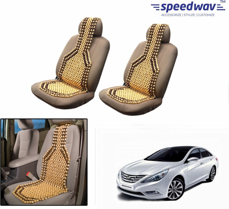 Speedwav Wooden Bead Seating Pad For Hyundai Sonata Fluidic(Front Seats Brown)