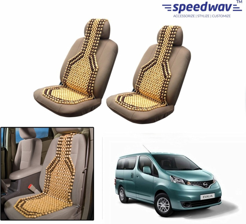 Speedwav Wooden Bead Seating Pad For Nissan Evalia(Front Seats Brown)