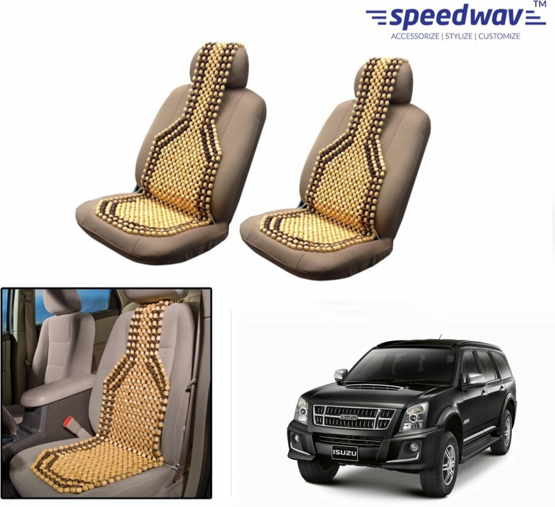Speedwav Wooden Bead Seating Pad For Isuzu MU-7 -2014(Front Seats Brown)