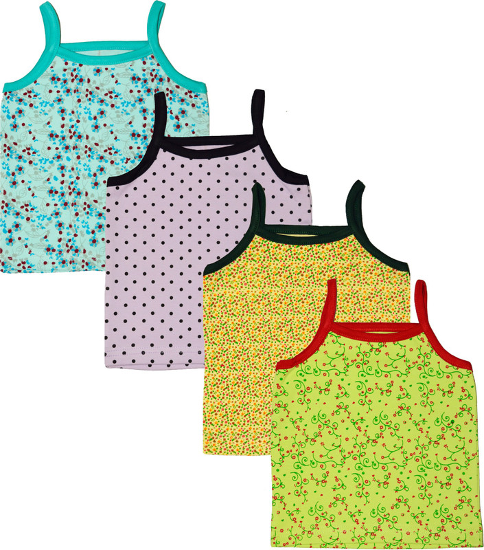 Myfaa Vest For Baby Girls Cotton(Multicolor, Pack of 4) RS.399 (42.00% Off) - Flipkart