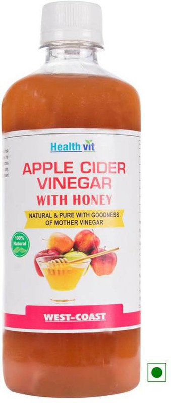 HealthVit Apple Cider With Honey Natural & Pure With Goodness Of Mother Vinega Apple Cider Vinegar(500 ml, Apple Flavored)