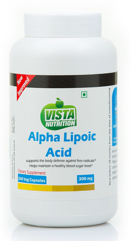 Vista Nutrition Alpha Lipoic Acid-300mg(240 No) RS.1401 (30.00% Off) - Flipkart