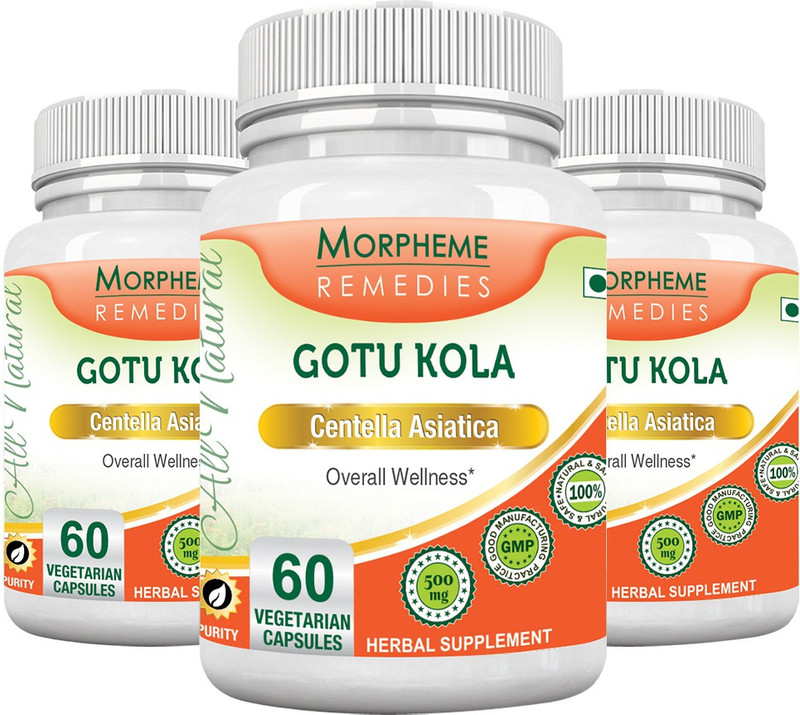 Morpheme Remedies Gotu Kola 500 mg (Pack of 3)(180 No)