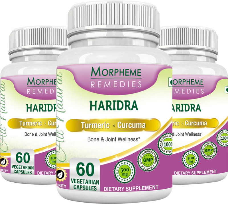 Morpheme Remedies Haridra (Turmeric, Curcuma) 500 mg (Pack of 3)(180 No) RS.1099 (65.00% Off) - Flipkart