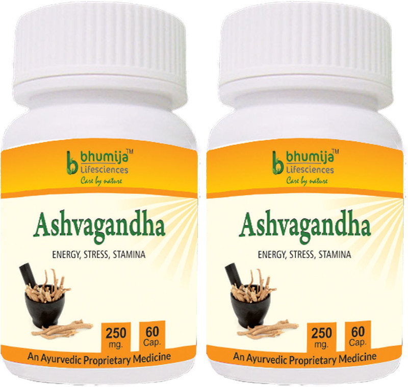 Bhumija Lifesciences Ashvagandha Capsules 60's - (Pack of Two)(2 No)