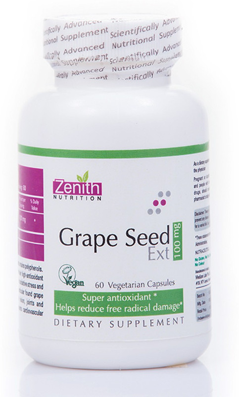 Zenith Nutrition Grape Seed Extract - 100mg(60 No) RS.647 (26.00% Off) - Flipkart