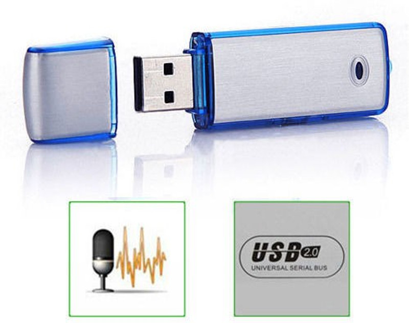 Wonder World Clearsound™ USB 2.0 Rechargeable Flash Drive In-Built 4 GB Voice Recorder(0 inch Display)