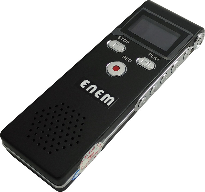 Enem Digital Audio 8 GB - Dictaphone - MP3 Player - Spy with Built-In Speaker, LCD, Ext. & Int. Mic – USB Rechargeable Long Battery 24 Hrs 8 GB Voice Recorder(1 inch Display)