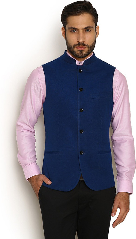 Blackberrys Self Design Men Waistcoat