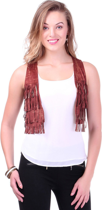 Sassafras Self Design Women Waistcoat
