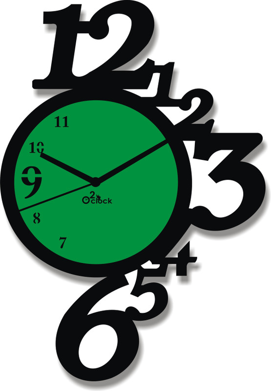 2 O'Clock Analog 1 cm X 41 cm Wall Clock(Black, Without Glass)