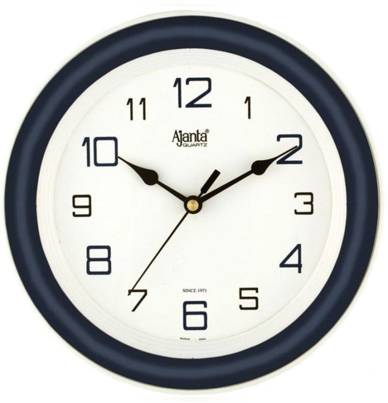 Ajanta Analog 3.5 cm X 20.5 cm Wall Clock(Blue, With Glass)