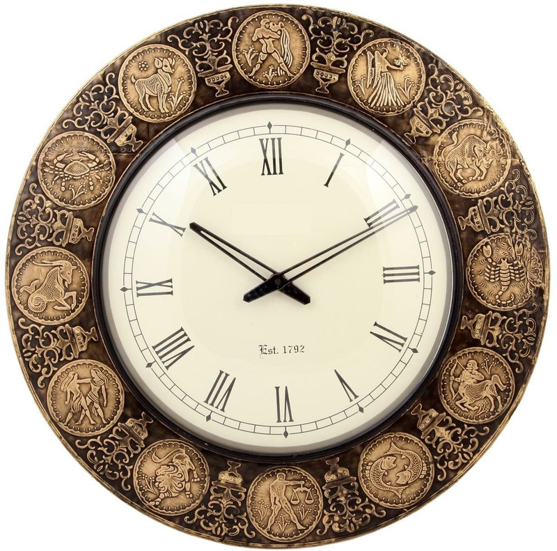 Ashoka Analog 29 cm X 29 cm Wall Clock(Black, Without Glass)