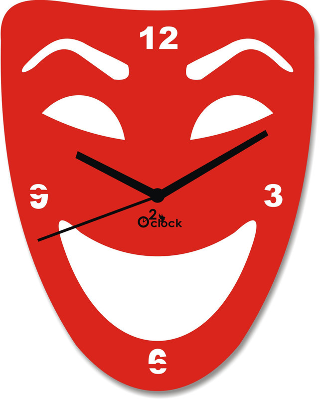 2 O'Clock Analog 1 cm X 31 cm Wall Clock(Red, Without Glass)