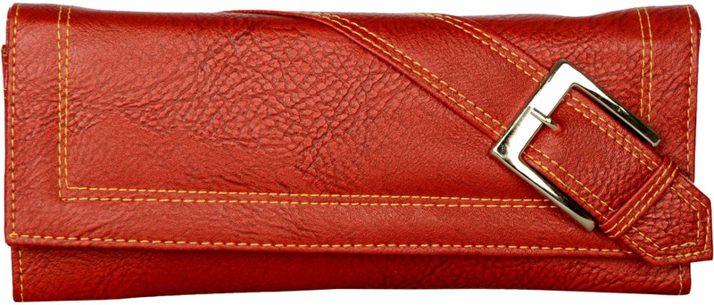 Cuddle Women Casual Red Fabric Wallet(4 Card Slots)