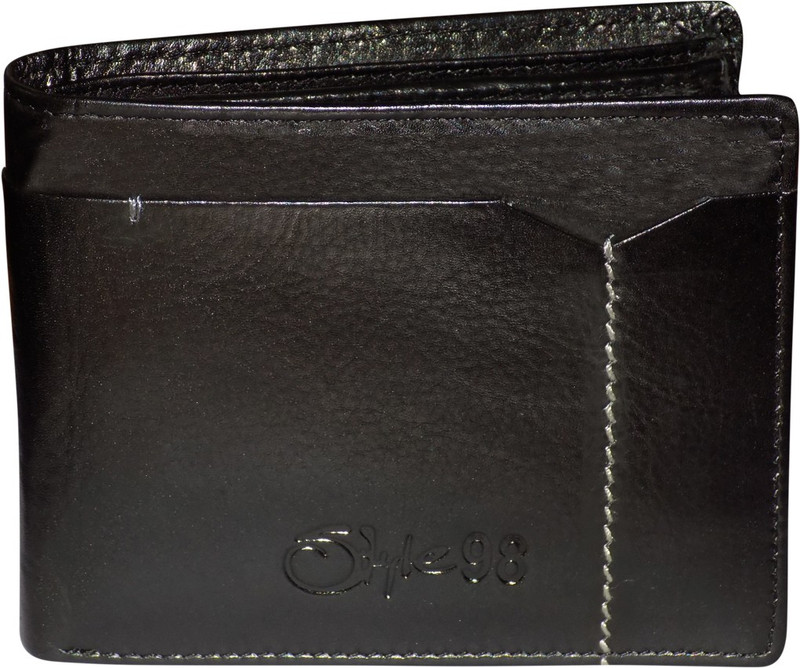 Style 98 Men Black Genuine Leather Document Holder(6 Card Slots)