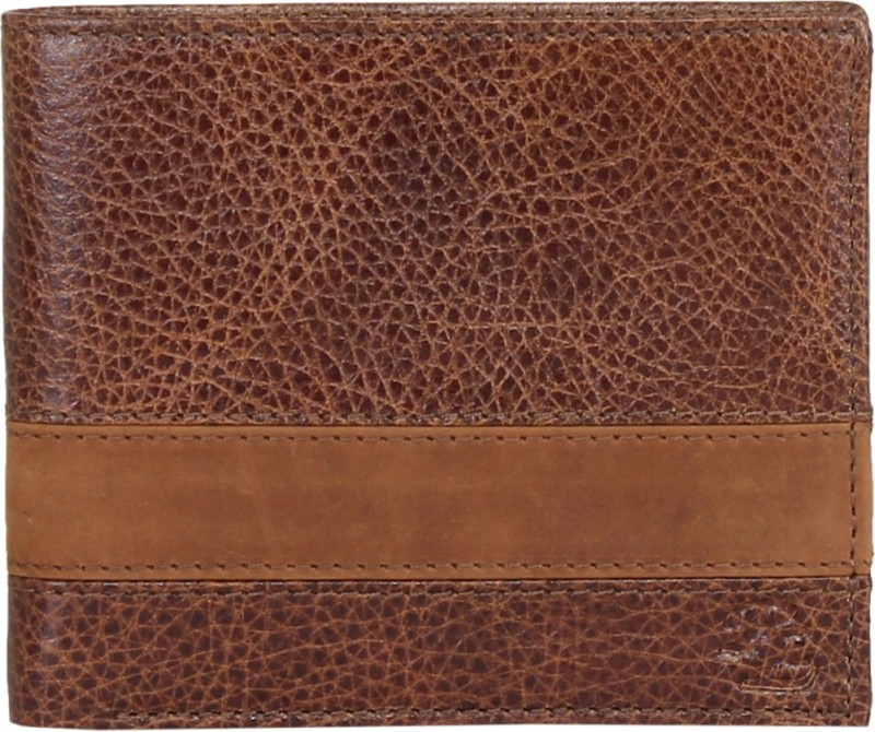 Walletsnbags Men Tan Genuine Leather Wallet(9 Card Slots)