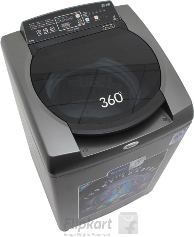 Whirlpool 8 kg Fully Automatic Top Load Washing Machine with In-built Heater Grey(Bloom Wash 360° World Series 80H)