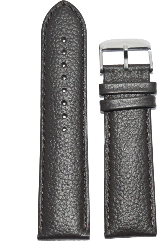 Kolet Matte Finish Dotted 24BR 24 mm Leather Watch Strap(Brown)