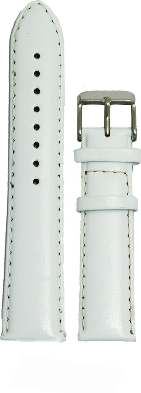 Kolet Padded 24W 24 mm Leather Watch Strap(White)