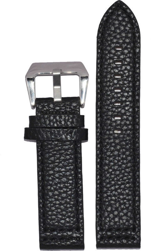 Kolet Dotted 22B 22 mm Leather Watch Strap(Black)