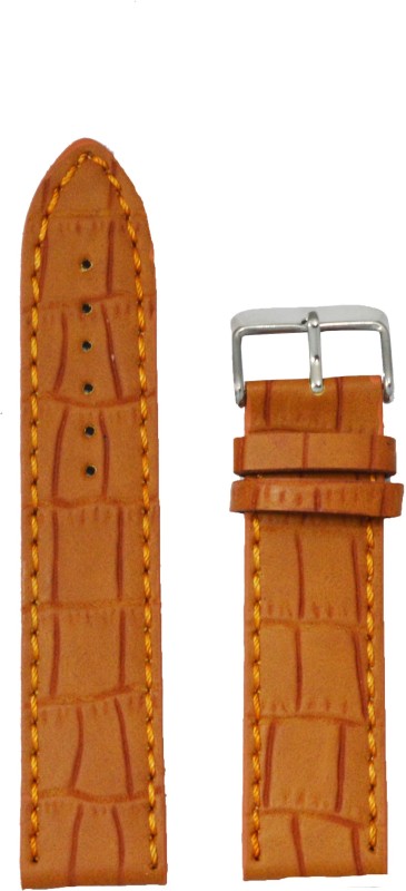 Kolet Croco Matte Finish 24` 24 mm Leather Watch Strap(Tan)