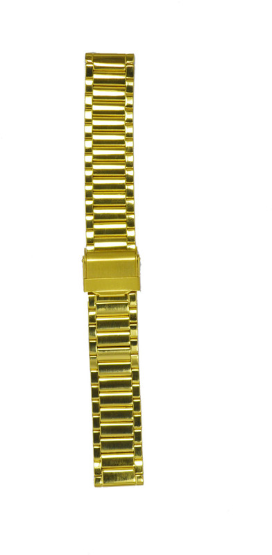 Kolet Gold Plated 18P 18 mm Stainless Steel Watch Strap(Gold)