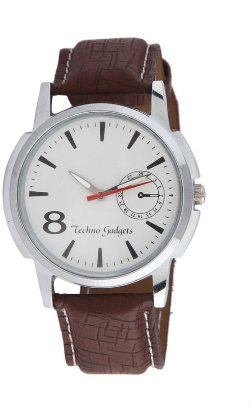 Techno Gadgets Watch 004 25 mm Leather Watch Strap(White) Techno Gadgets Watch 004 25 mm Leather Watch Strap(White)
