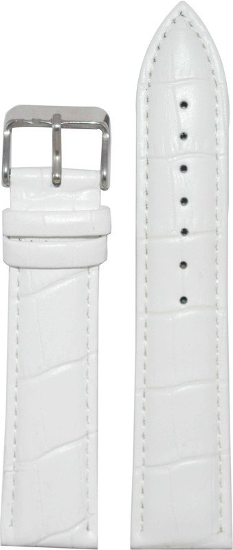 Kolet Croco Padded T24W 24 mm Leather Watch Strap(White)